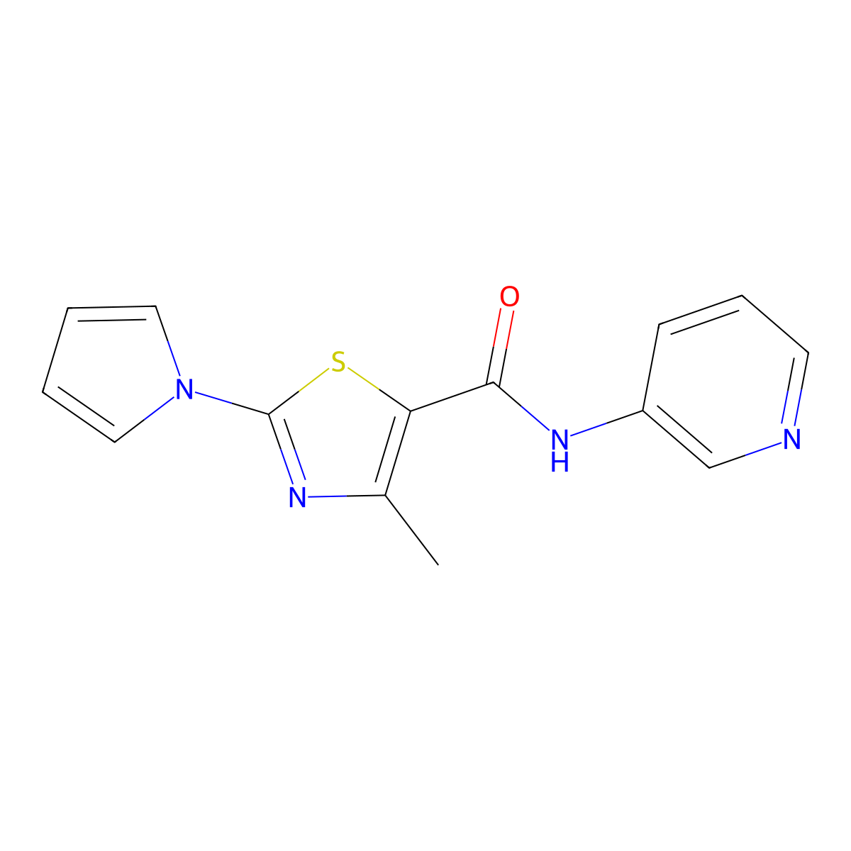 4-methyl-N-3-pyridinyl-2-(1H-pyrrol-1-yl)-1,3-thiazole-5-carboxamide molecular structure, CAS 1007693-46-0