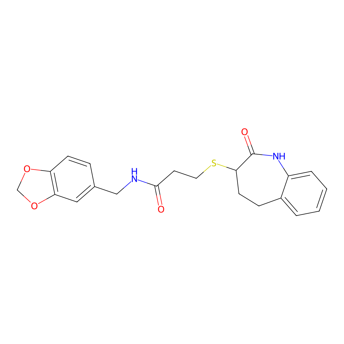 N-(1,3-benzodioxol-5-ylmethyl)-3-[(2-hydroxy-4,5-dihydro-3H-1-benzazepin-3-yl)sulfanyl]propanamide molecular structure, CAS 1007693-76-6