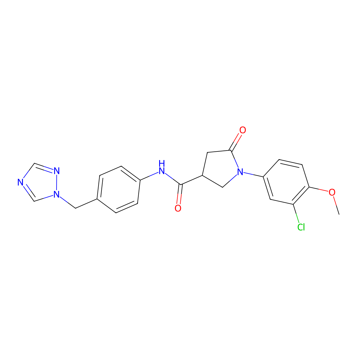 1-(3-chloro-4-methoxyphenyl)-5-oxo-N-[4-(1H-1,2,4-triazol-1-ylmethyl)phenyl]pyrrolidine-3-carboxamide molecular structure, CAS 1007693-99-3