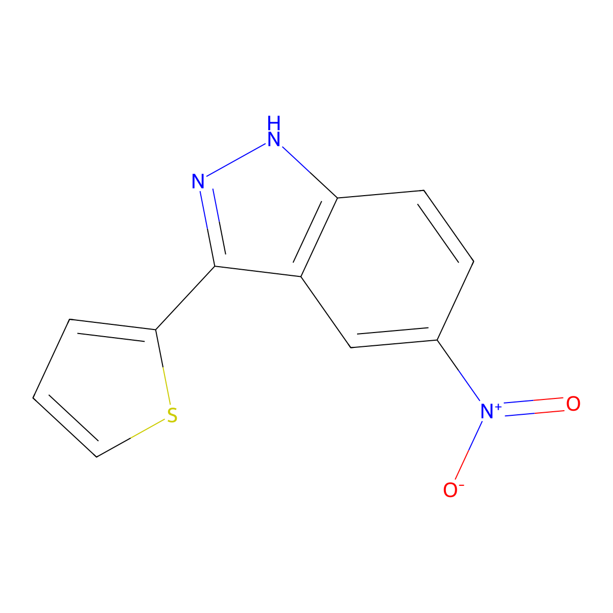 5-Nitro-3-(thiophen-2-yl)-1h-indazole molecular structure, CAS 1007694-03-2