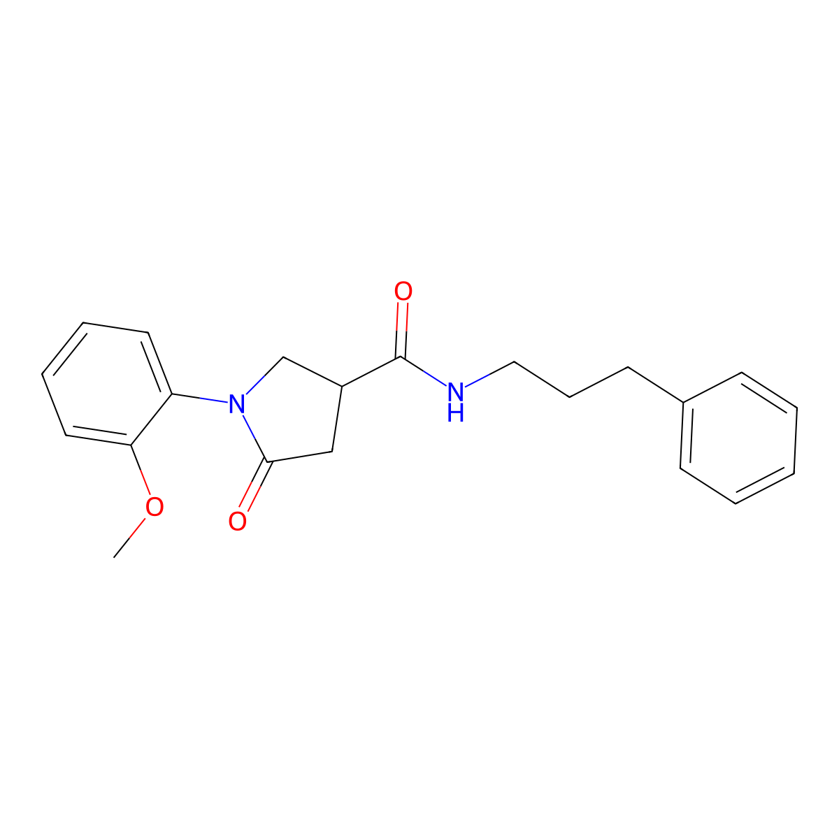 1-(2-methoxyphenyl)-5-oxo-N-(3-phenylpropyl)pyrrolidine-3-carboxamide molecular structure, CAS 1007694-14-5