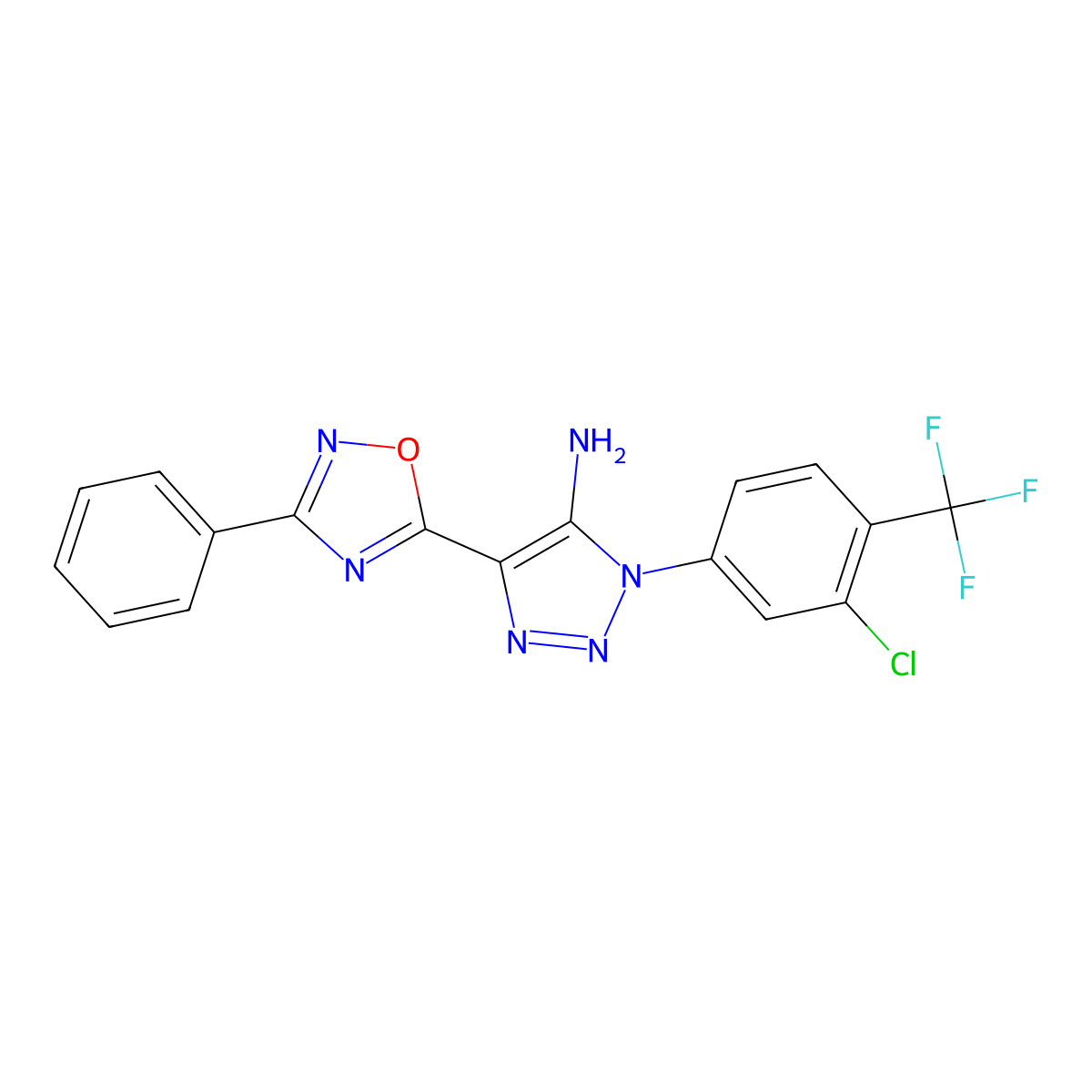 1-[3-chloro-4-(trifluoromethyl)phenyl]-4-(3-phenyl-1,2,4-oxadiazol-5-yl)-1H-1,2,3-triazol-5-amine molecular structure, CAS 1007694-28-1