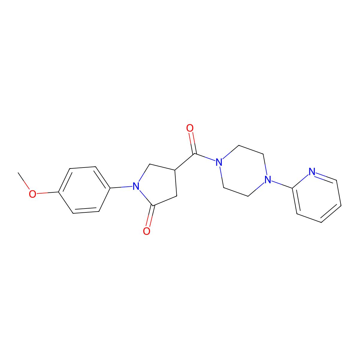 1-(4-Methoxyphenyl)-4-{[4-(2-pyridyl)piperazino]carbonyl}-2-pyrrolidinone molecular structure, CAS 1007694-29-2