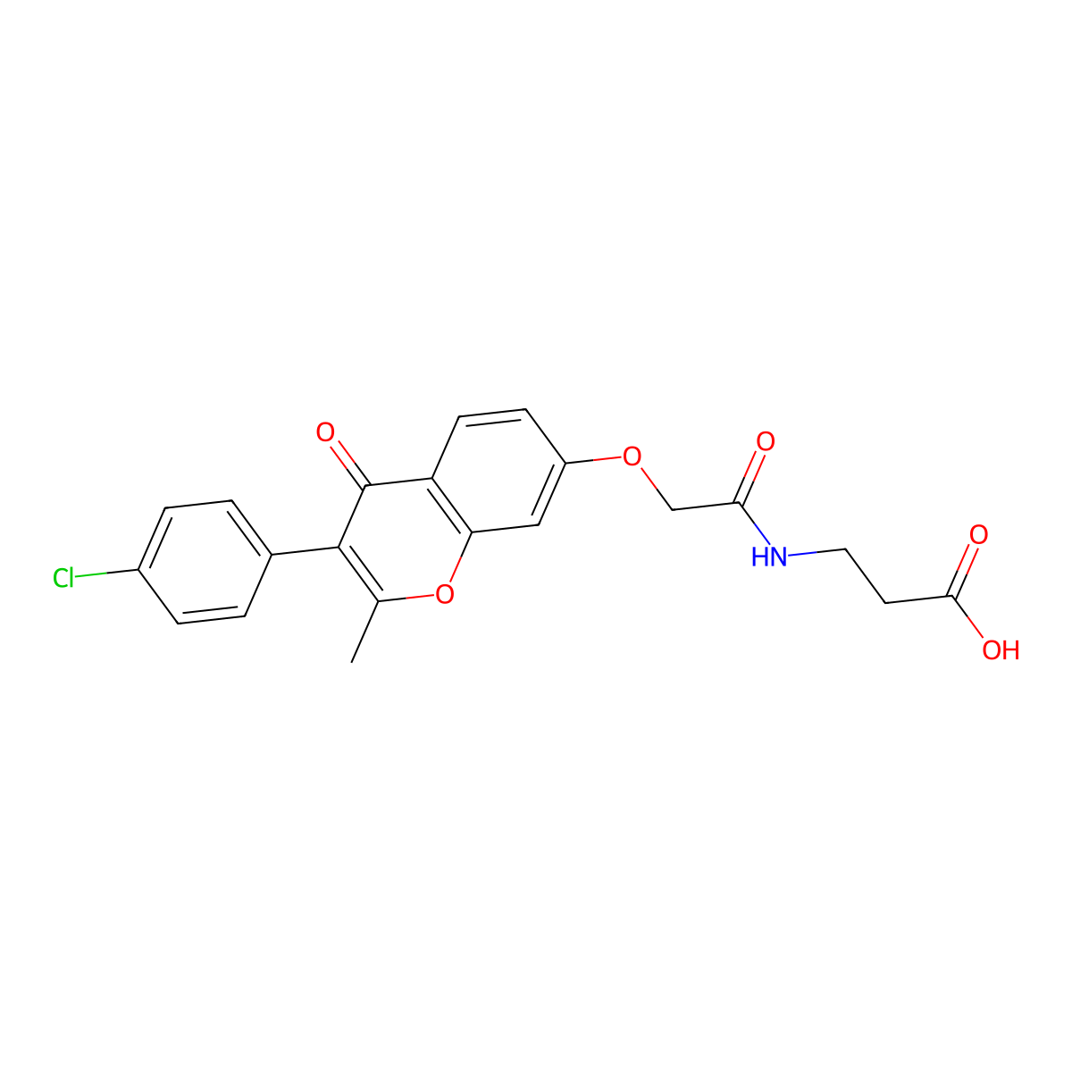 3-[(2-{[3-(4-chlorophenyl)-2-methyl-4-oxo-4H-chromen-7-yl]oxy}acetyl)amino]propanoic acid molecular structure, CAS 1007694-34-9