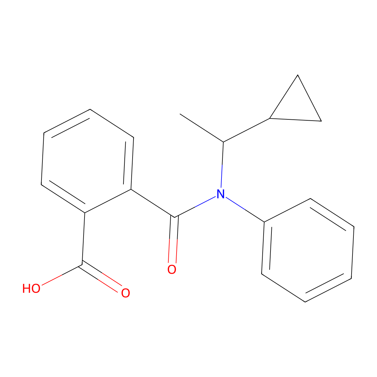 2-((1-Cyclopropylethyl)(phenyl)carbamoyl)benzoic acid molecular structure, CAS 1007695-65-9