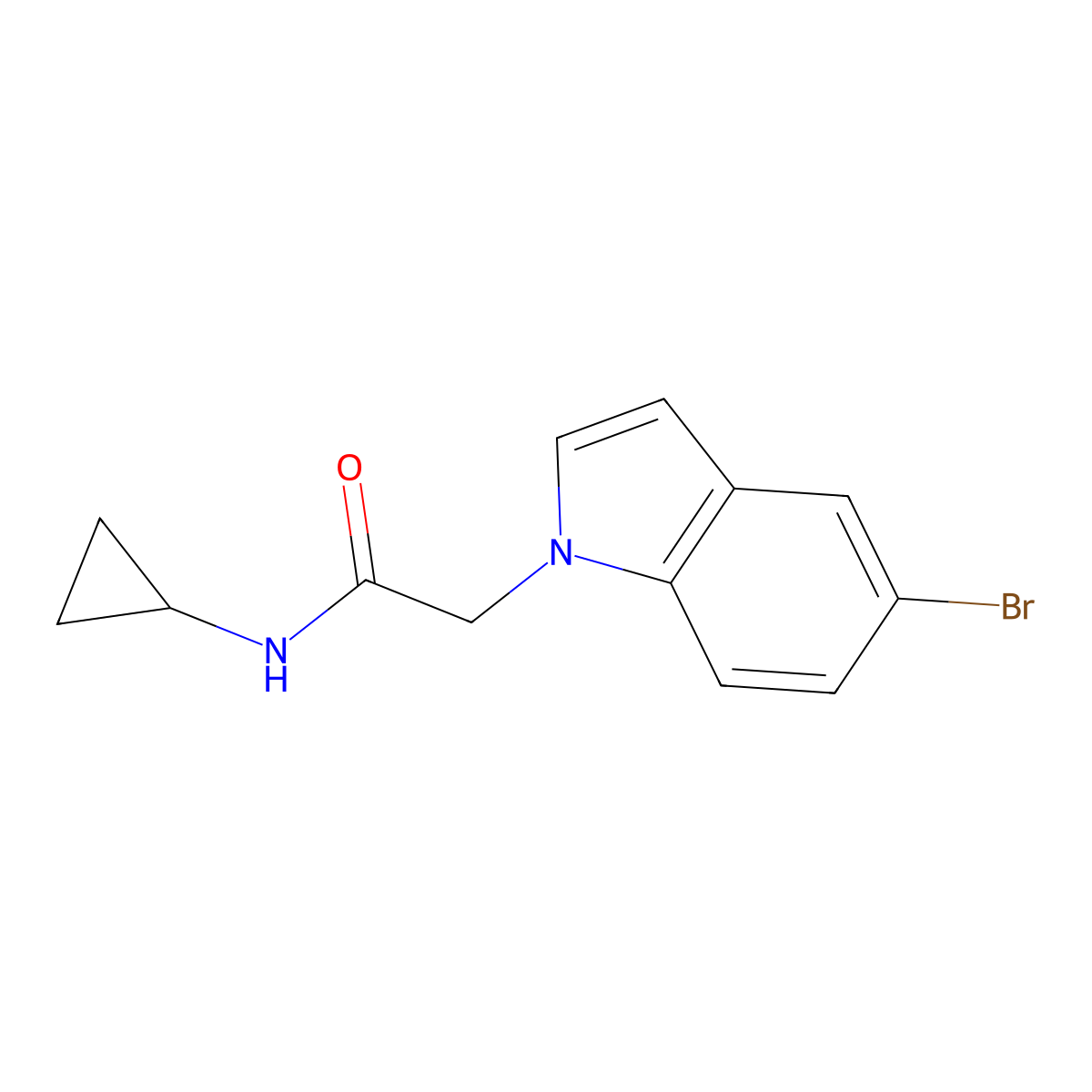 2-(5-bromo-1H-indol-1-yl)-N-cyclopropylacetamide molecular structure, CAS 1007695-92-2