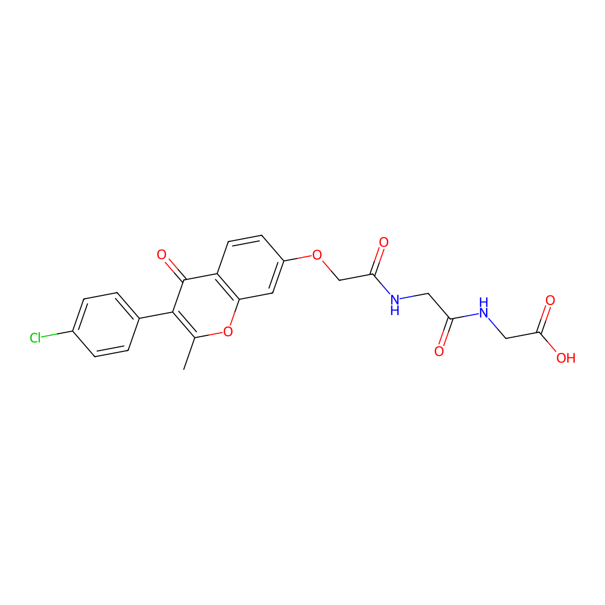 N-({[3-(4-chlorophenyl)-2-methyl-4-oxo-4H-chromen-7-yl]oxy}acetyl)glycylglycine molecular structure, CAS 1007696-32-3