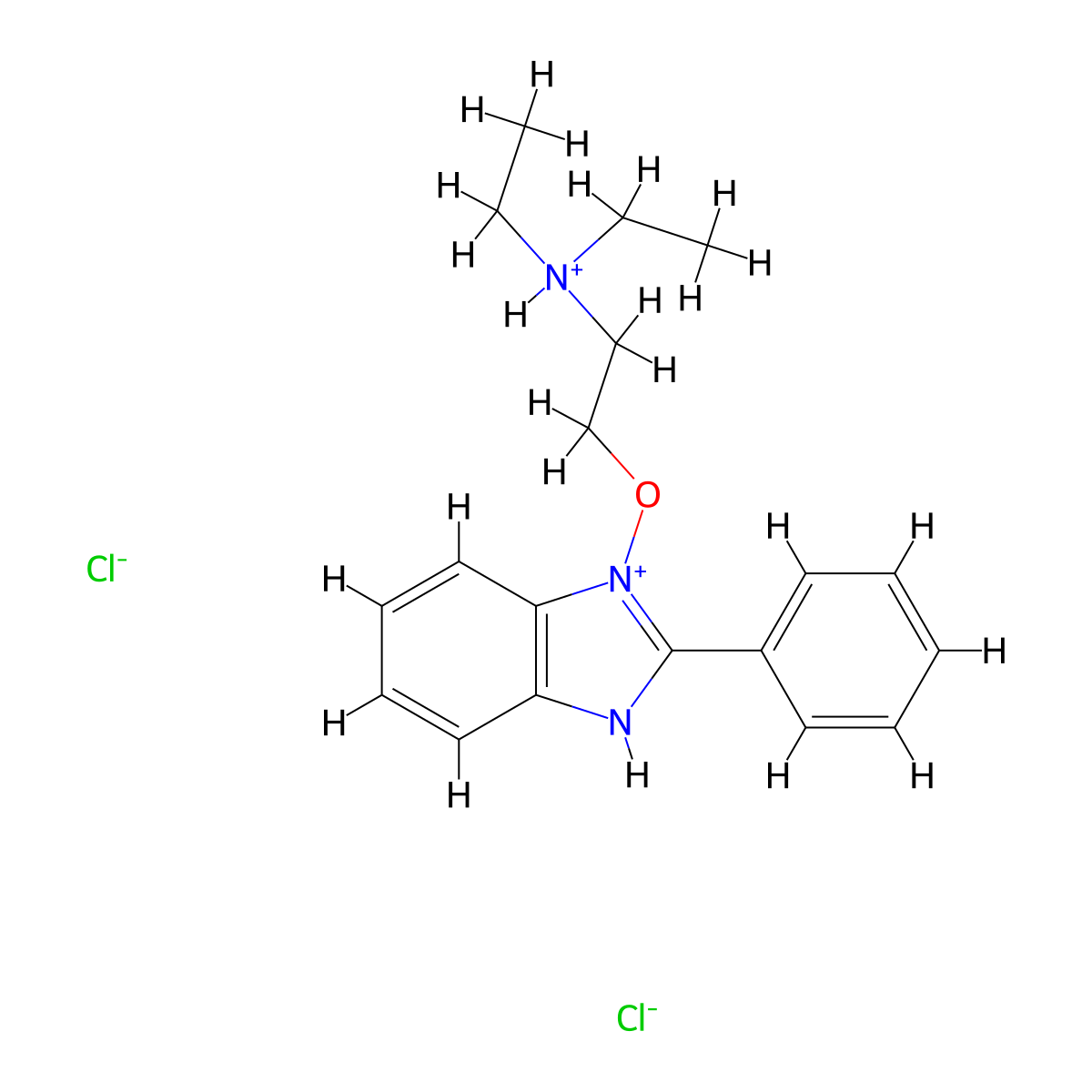 Benzimidazole, 1-(2-(diethylamino)ethoxy)-2-phenyl-, dihydrochloride molecular structure, CAS 10077-83-5