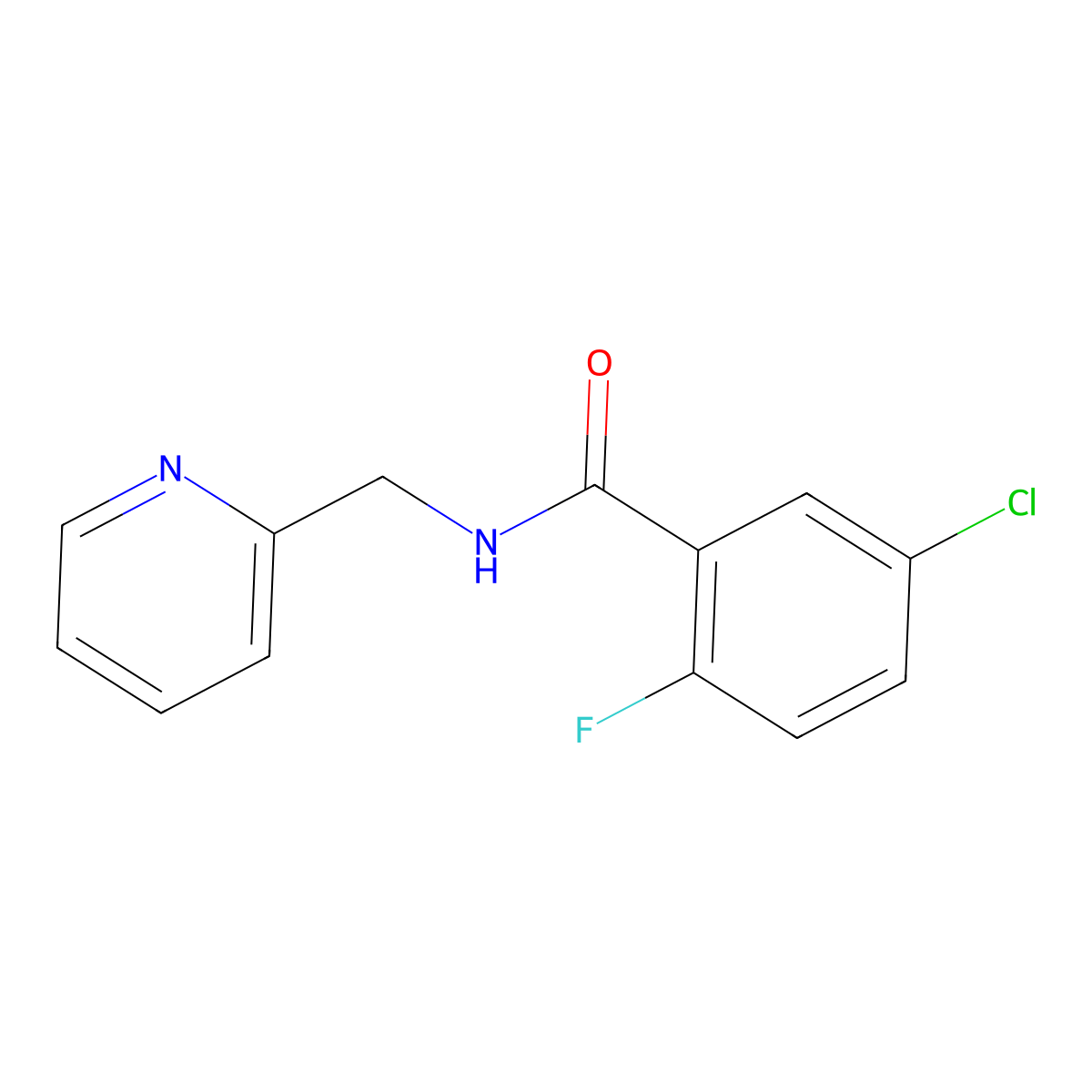 5-chloro-2-fluoro-N-(pyridin-2-ylmethyl)benzamide molecular structure, CAS 1007707-62-1