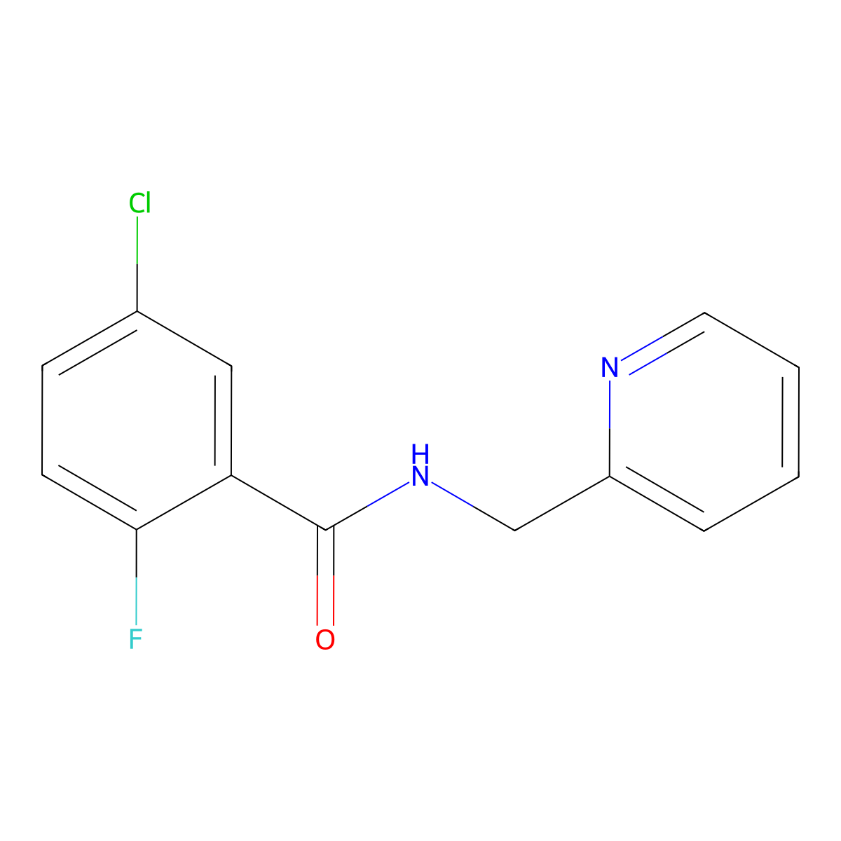 5-chloro-2-fluoro-N-(pyridin-2-ylmethyl)benzamide molecular structure, CAS 1007707-62-1