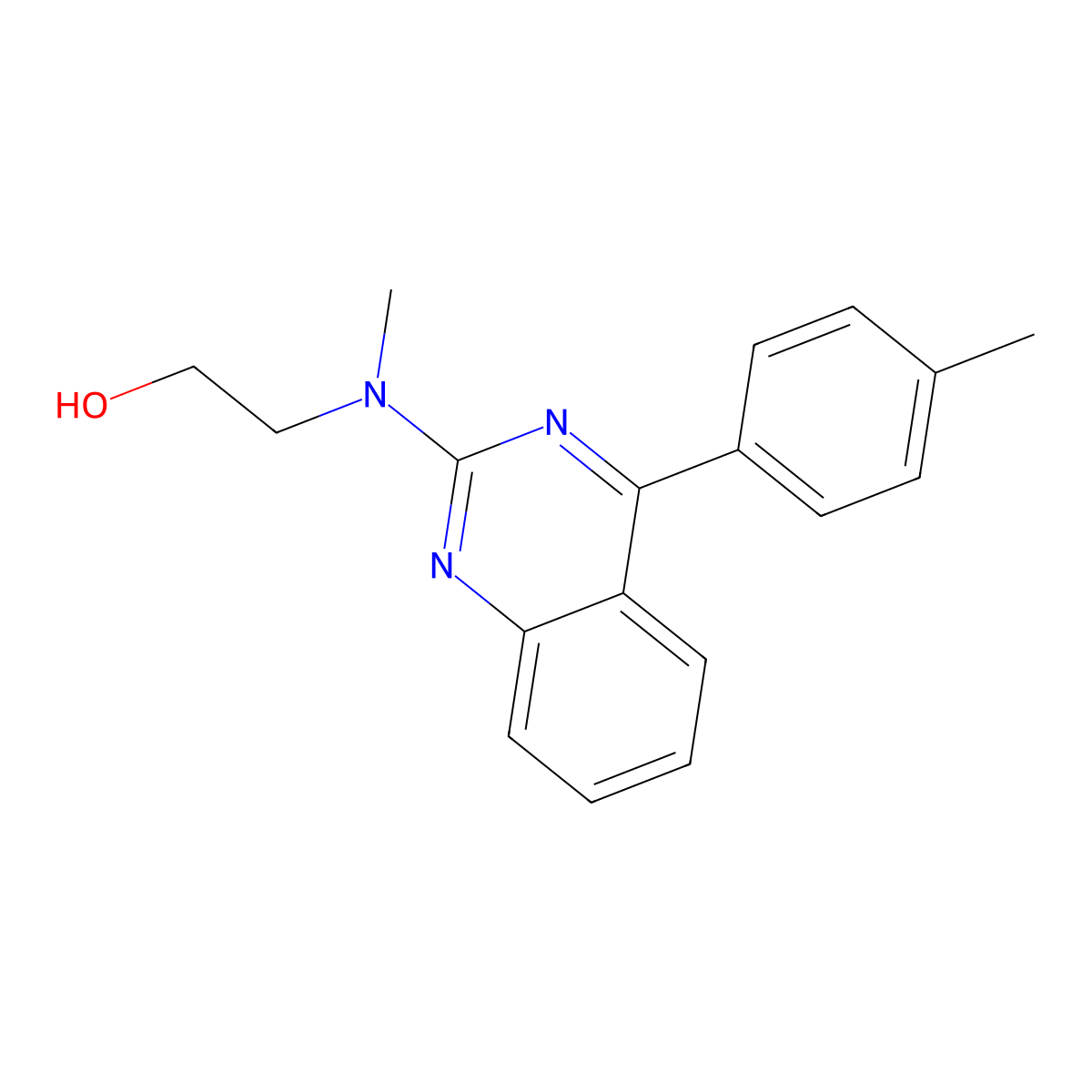 2-{Methyl[4-(4-methylphenyl)quinazolin-2-yl]amino}ethan-1-ol molecular structure, CAS 1007722-81-7