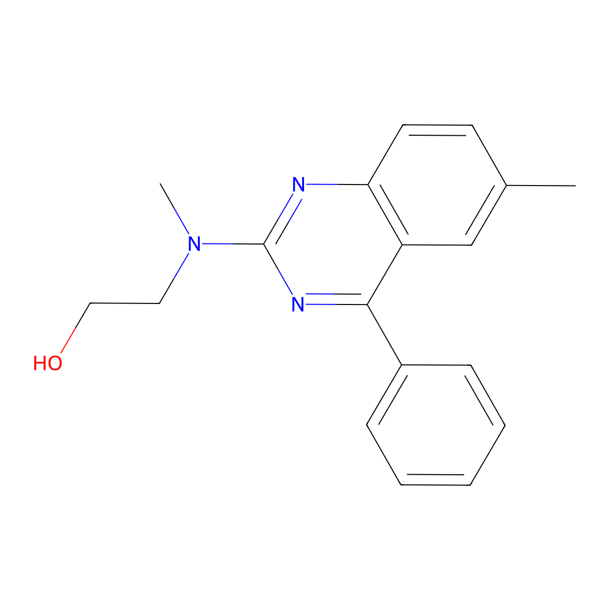 2-[Methyl(6-methyl-4-phenylquinazolin-2-yl)amino]ethan-1-ol molecular structure, CAS 1007723-11-6