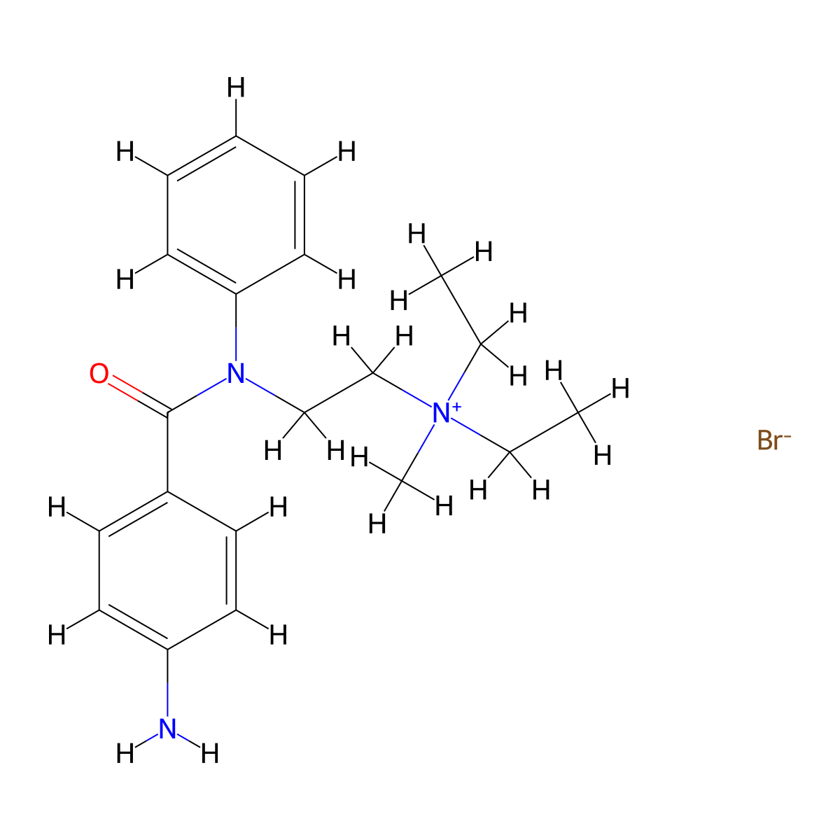 Ammonium, (2-(p-amino-N-phenylbenzamido)ethyl)diethylmethyl-, bromide molecular structure, CAS 100773-63-5