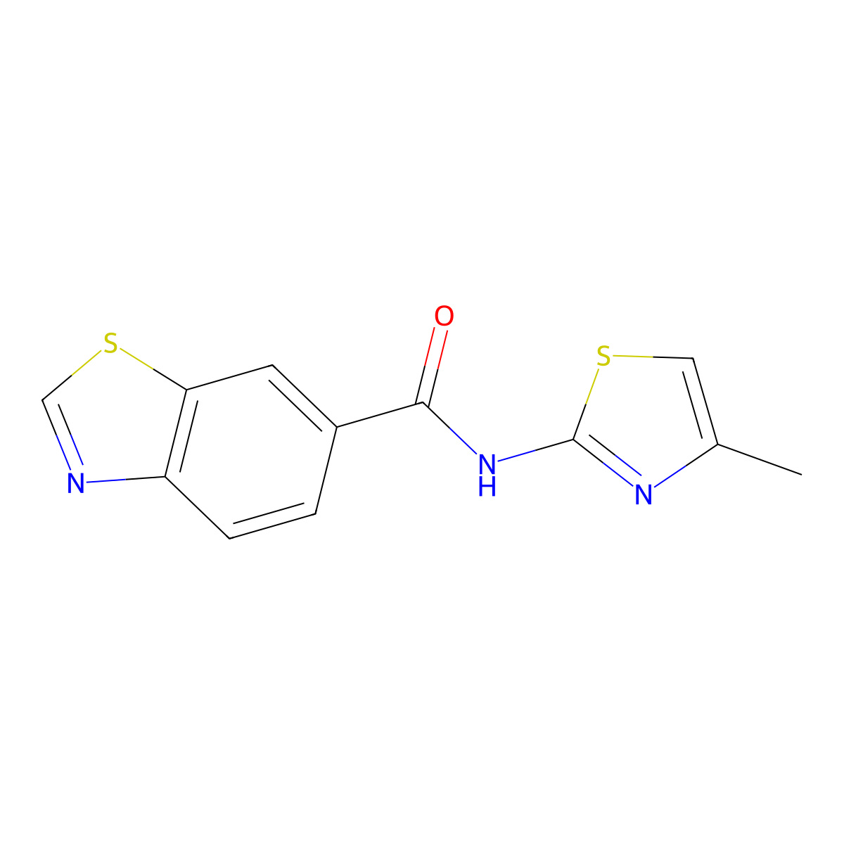 N-(4-methyl-1,3-thiazol-2-yl)-1,3-benzothiazole-6-carboxamide molecular structure, CAS 1007730-85-9
