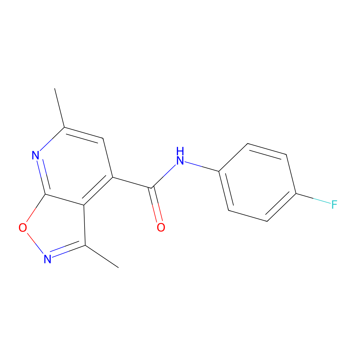 N-(4-fluorophenyl)-3,6-dimethyl[1,2]oxazolo[5,4-b]pyridine-4-carboxamide molecular structure, CAS 1007736-96-0
