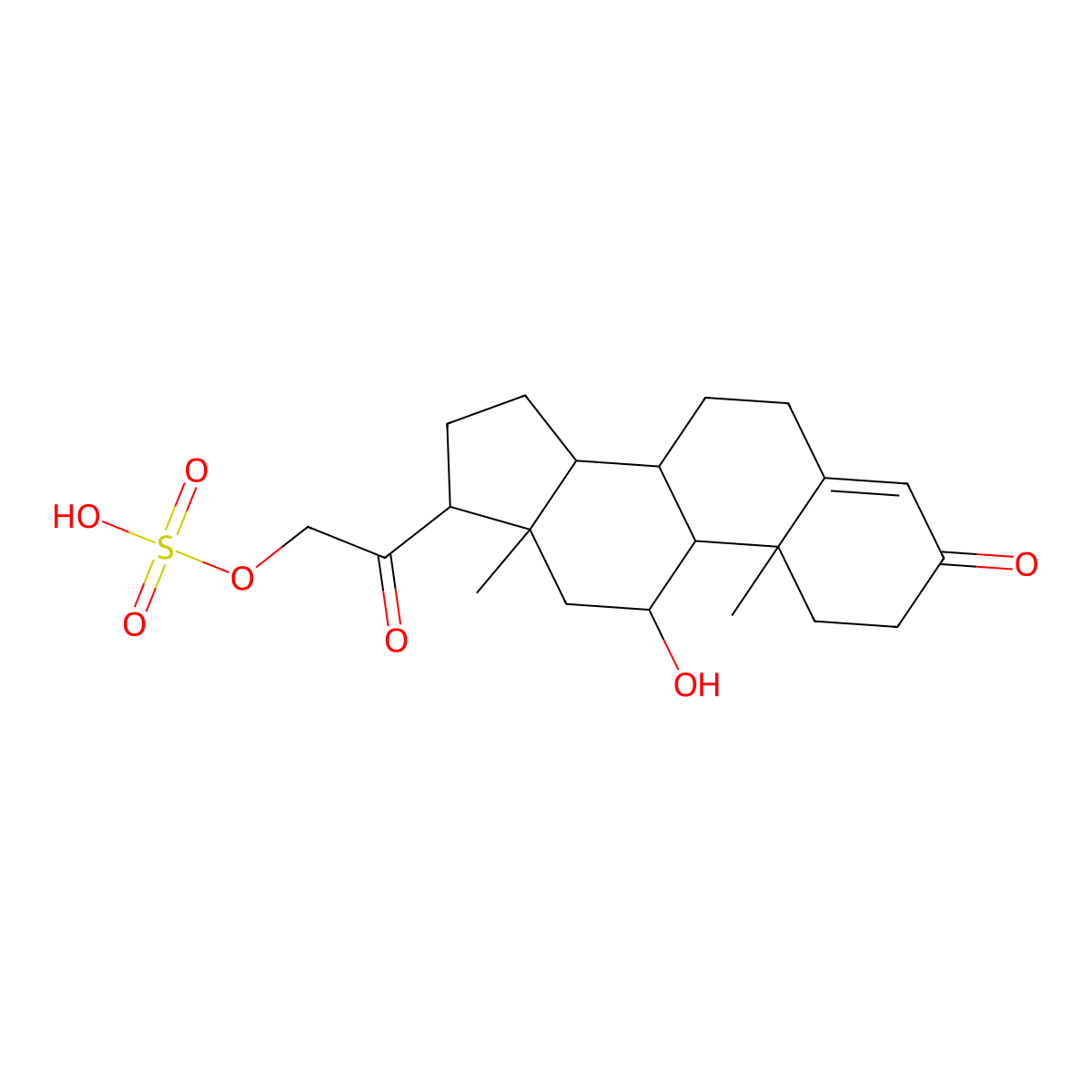 Corticosterone sulfate molecular structure, CAS 100775-23-3