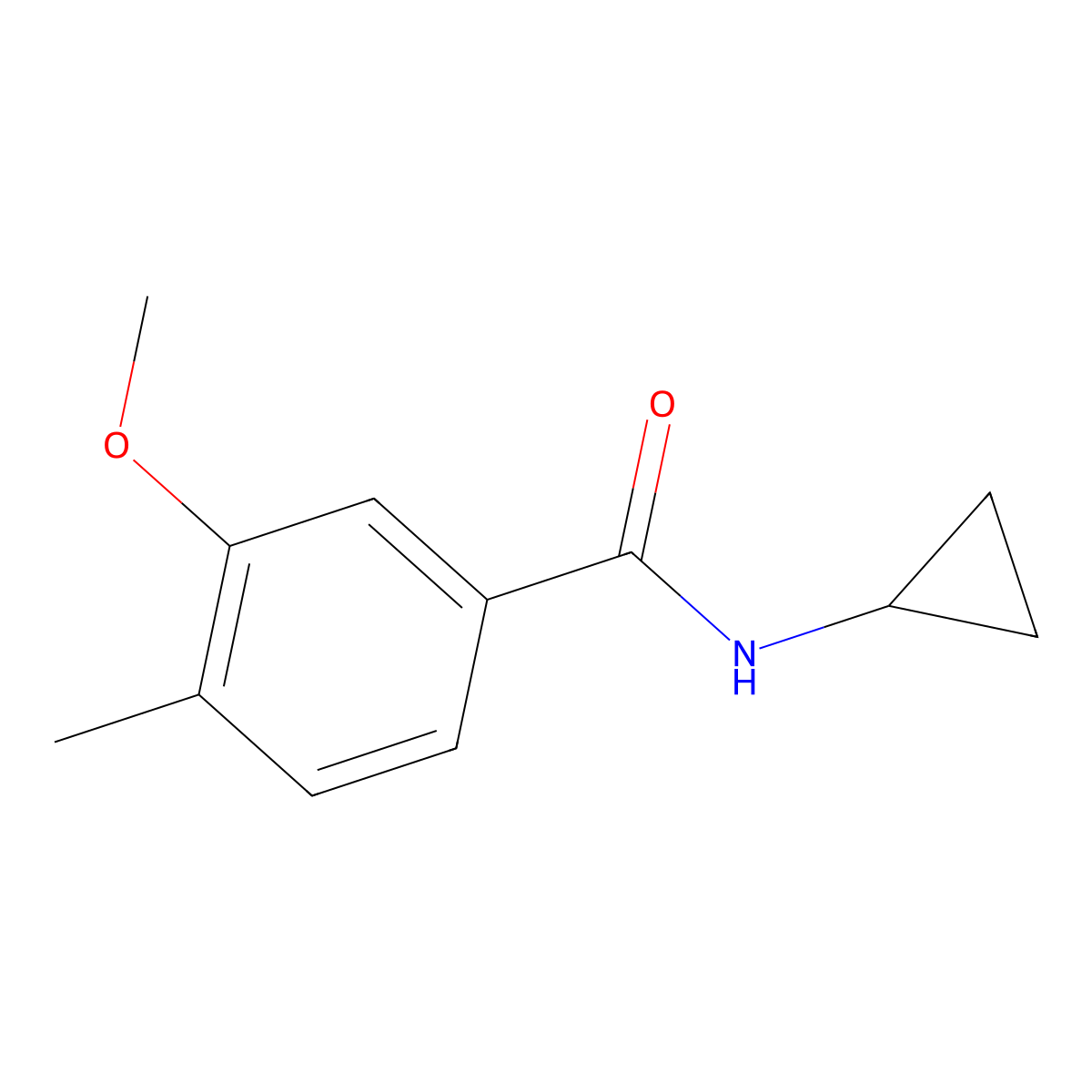 N-cyclopropyl-3-methoxy-4-methylbenzamide molecular structure, CAS 1007767-11-4