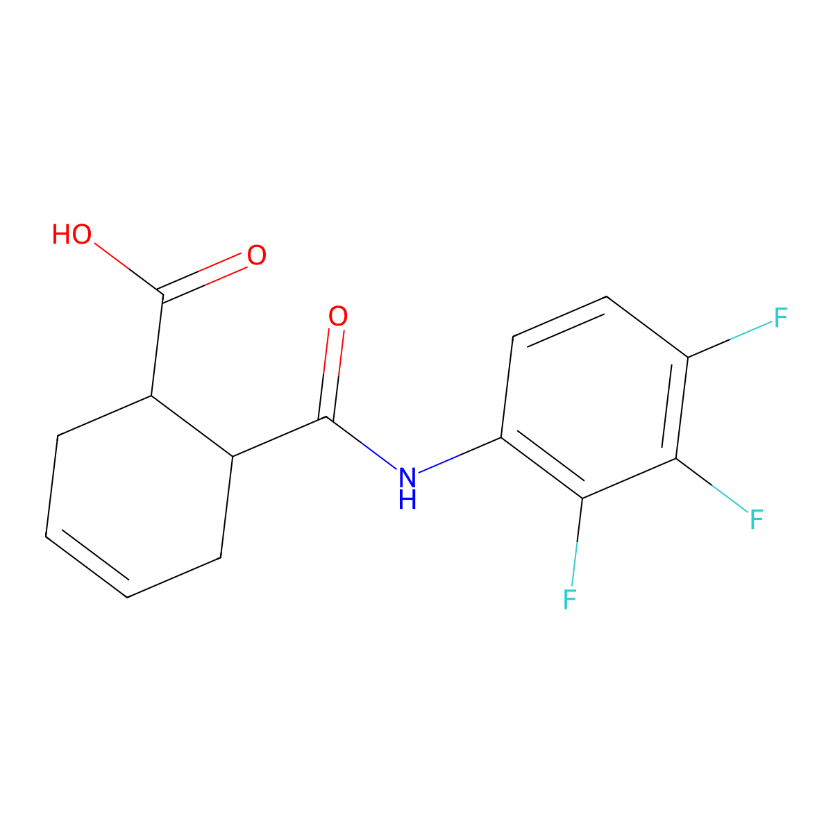 6-[(2,3,4-Trifluorophenyl)carbamoyl]cyclohex-3-ene-1-carboxylic acid molecular structure, CAS 1007777-66-3