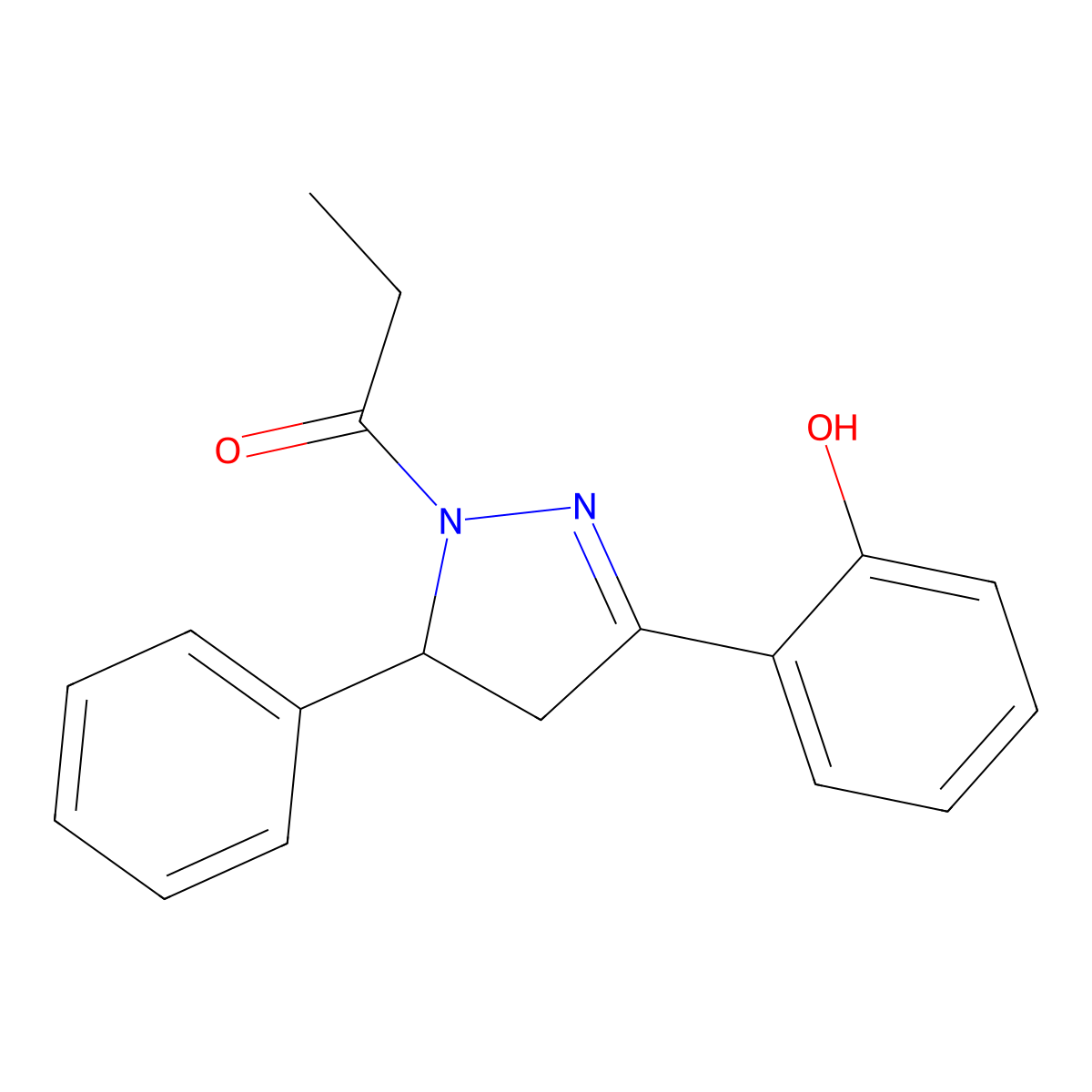 1-[3-(2-hydroxyphenyl)-5-phenyl-4,5-dihydro-1H-pyrazol-1-yl]propan-1-one molecular structure, CAS 1007794-28-6