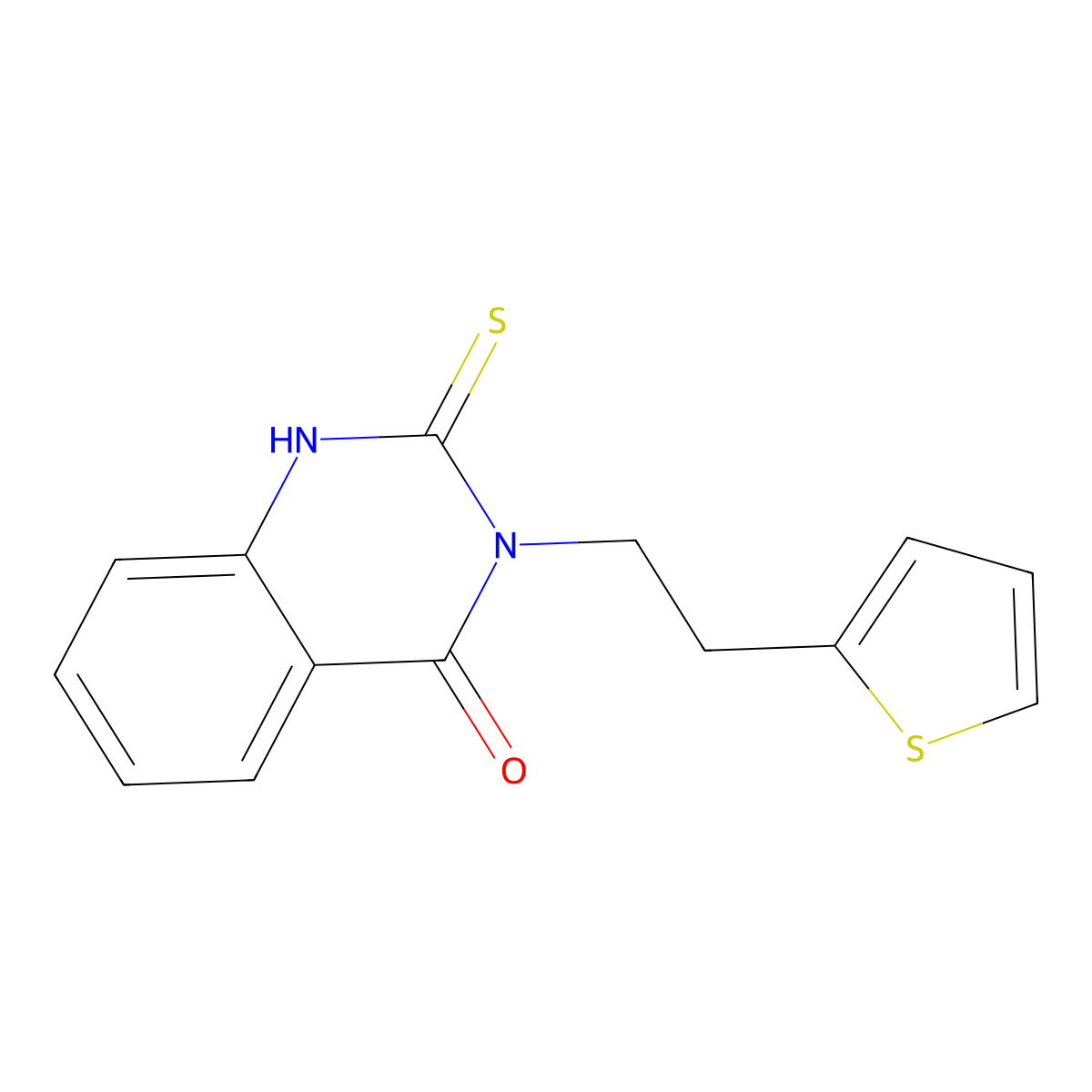 3-[2-(thiophen-2-yl)ethyl]-2-thioxo-2,3-dihydroquinazolin-4(1H)-one molecular structure, CAS 1007797-64-9