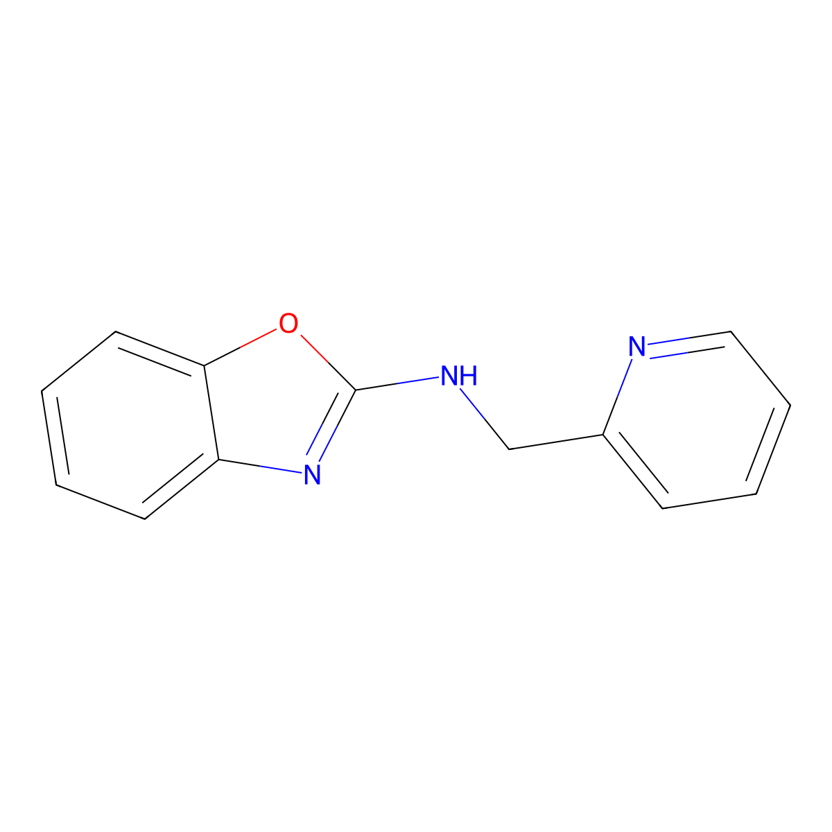 N-[(pyridin-2-yl)methyl]-1,3-benzoxazol-2-amine molecular structure, CAS 1007798-75-5