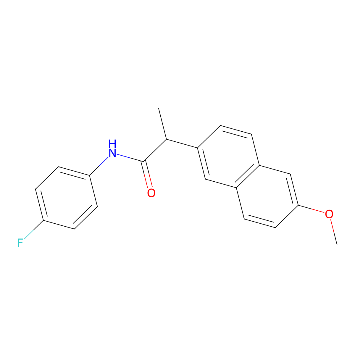 N-(4-fluorophenyl)-2-(6-methoxynaphthalen-2-yl)propanamide molecular structure, CAS 1007806-10-1