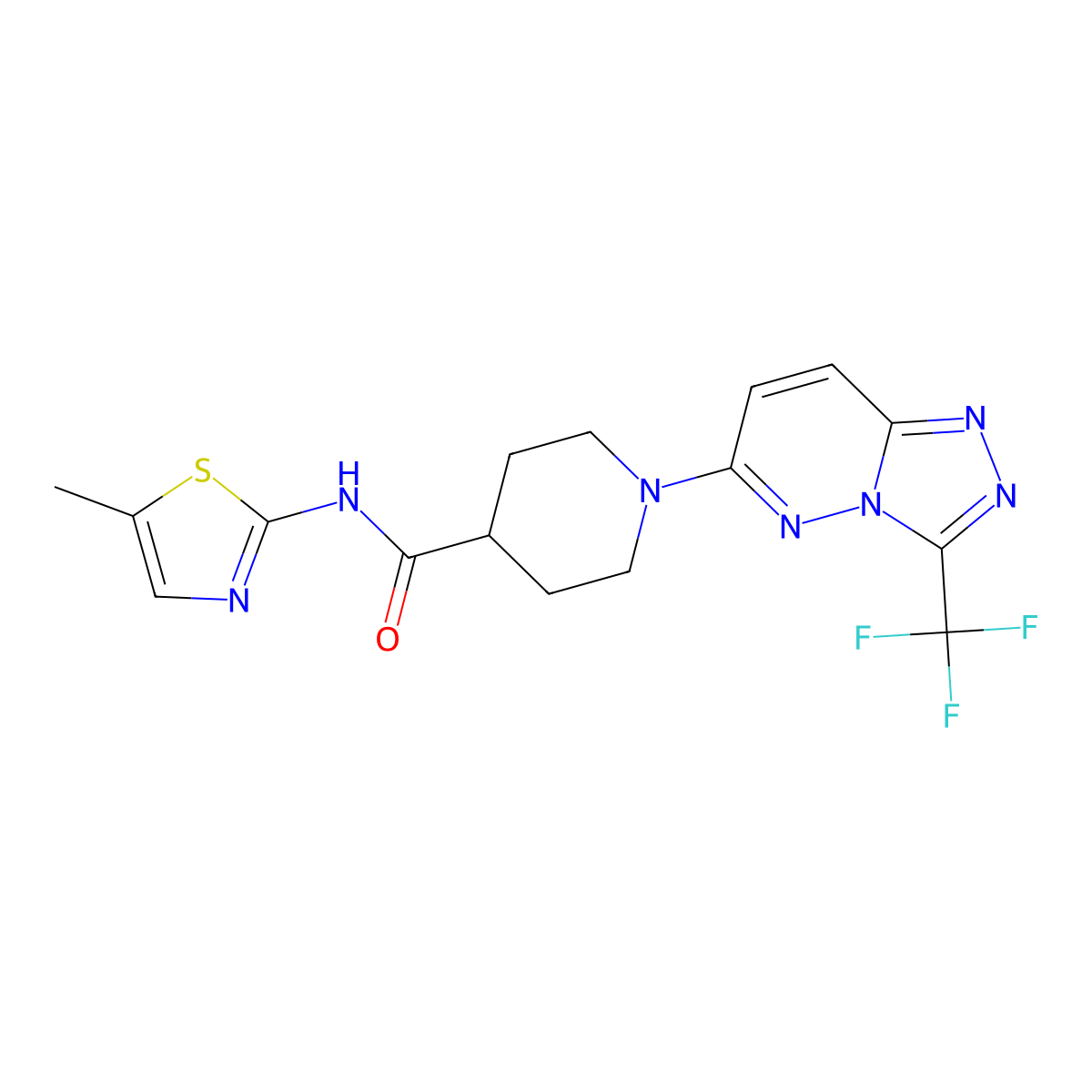 N-(5-methyl-1,3-thiazol-2-yl)-1-[3-(trifluoromethyl)[1,2,4]triazolo[4,3-b]pyridazin-6-yl]piperidine-4-carboxamide molecular structure, CAS 1007823-02-0