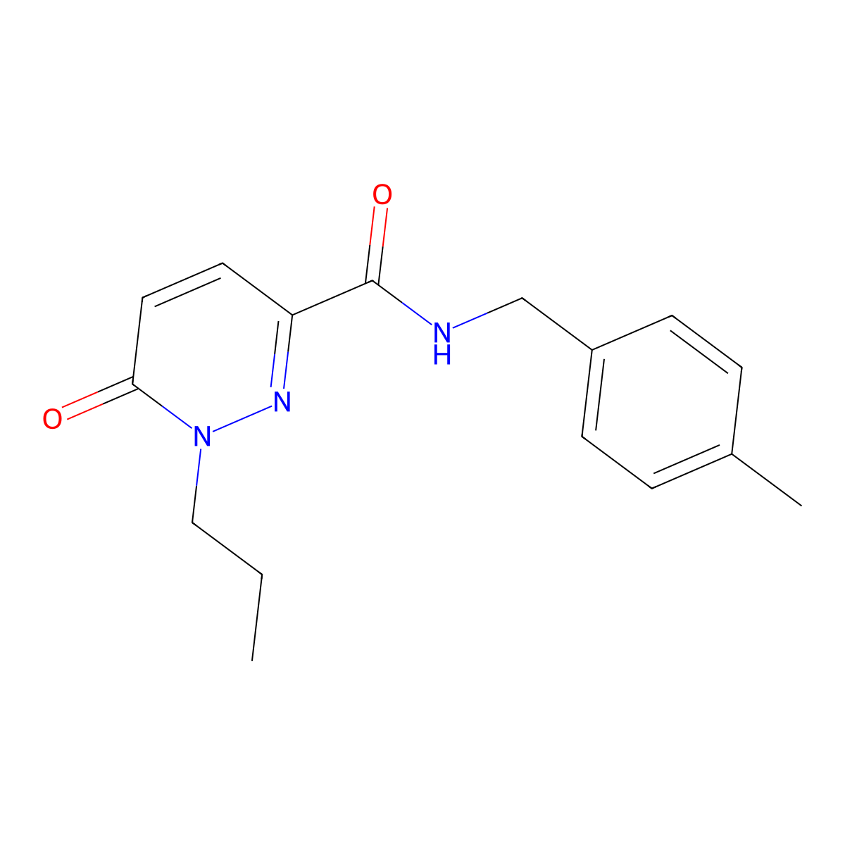 N-[(4-methylphenyl)methyl]-6-oxo-1-propyl-1,6-dihydropyridazine-3-carboxamide molecular structure, CAS 1007826-51-8