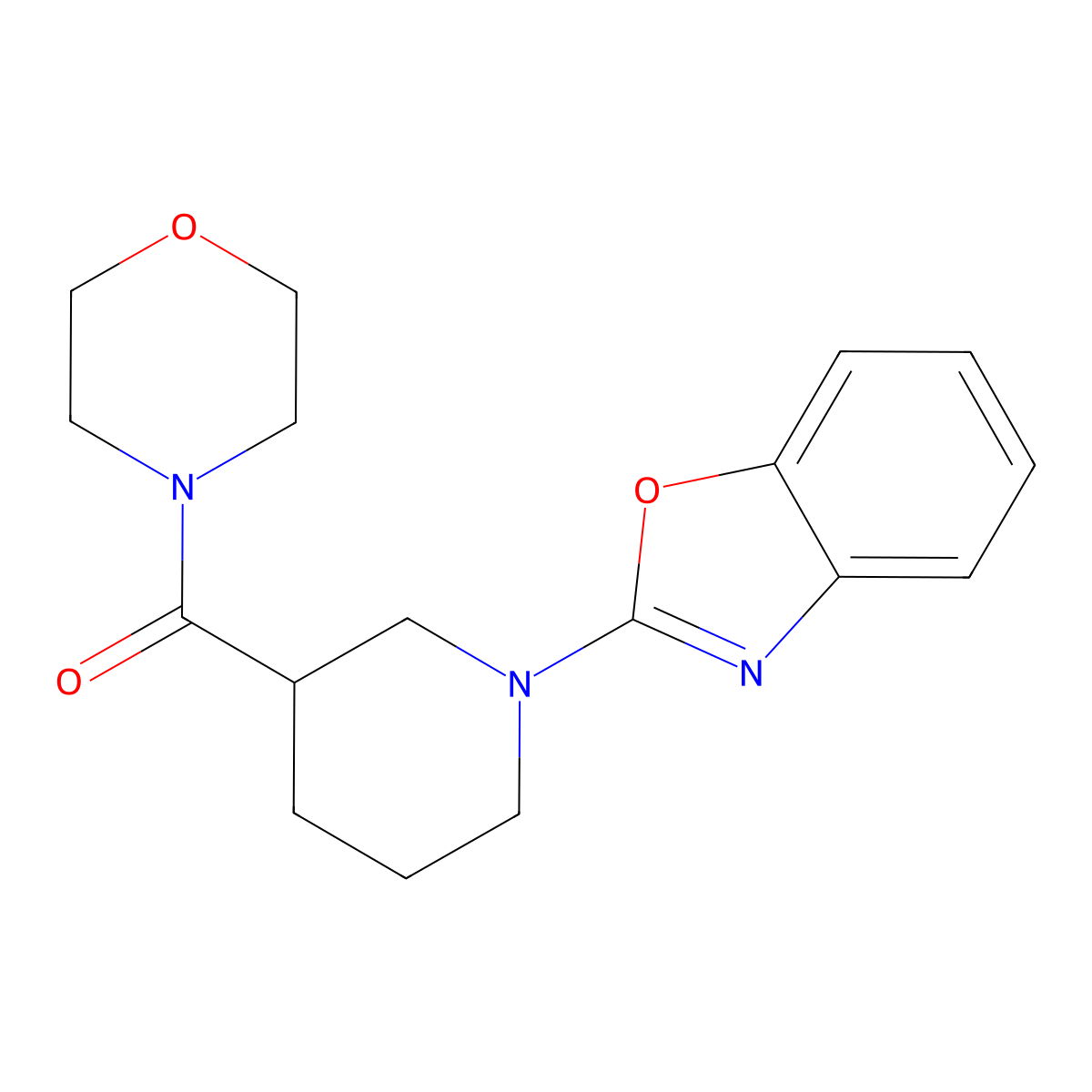 2-[3-(Morpholine-4-carbonyl)piperidin-1-yl]-1,3-benzoxazole molecular structure, CAS 1007828-23-0