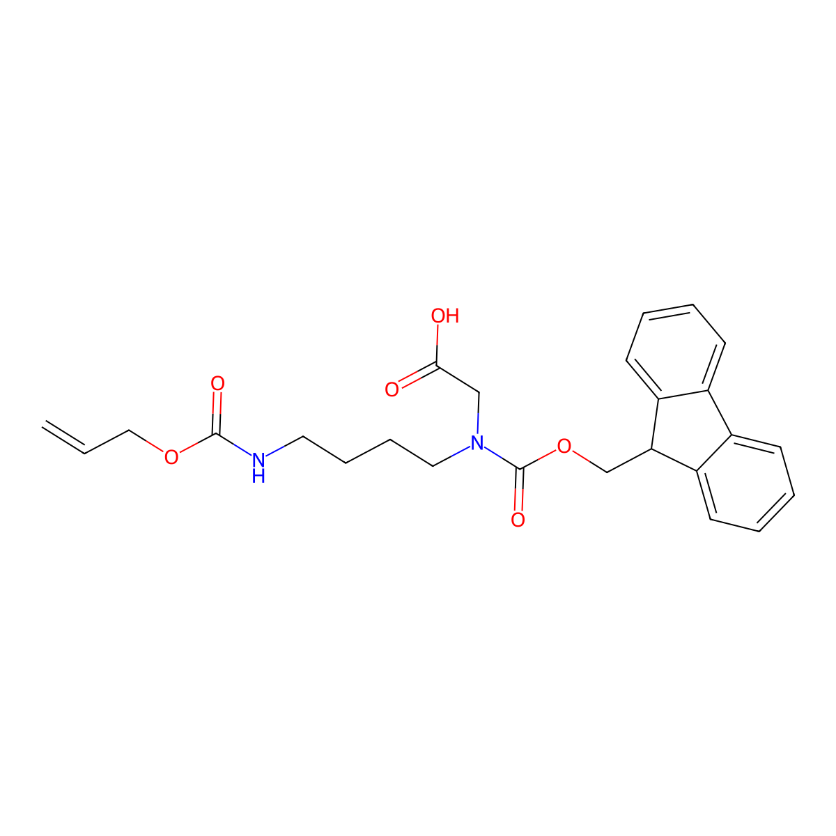 N-Fmoc-N-[4-[[(2-propen-1-yloxy)carbonyl]amino]butyl]glycine molecular structure, CAS 1007834-40-3