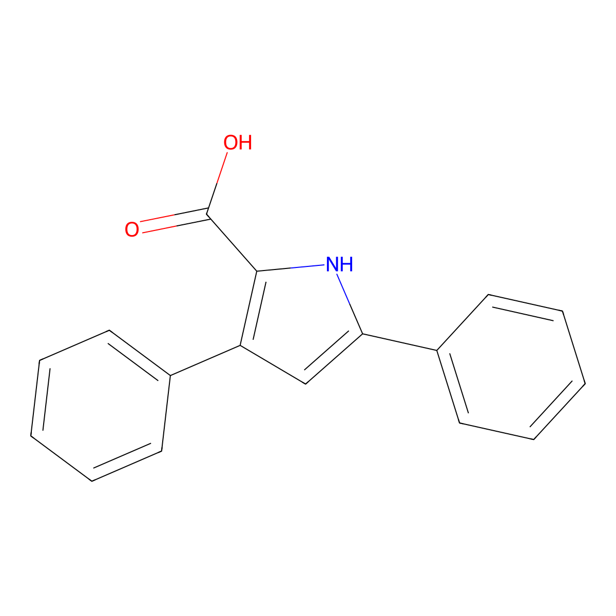 3,5-diphenyl-1H-pyrrole-2-carboxylic acid molecular structure, CAS 100784-98-3