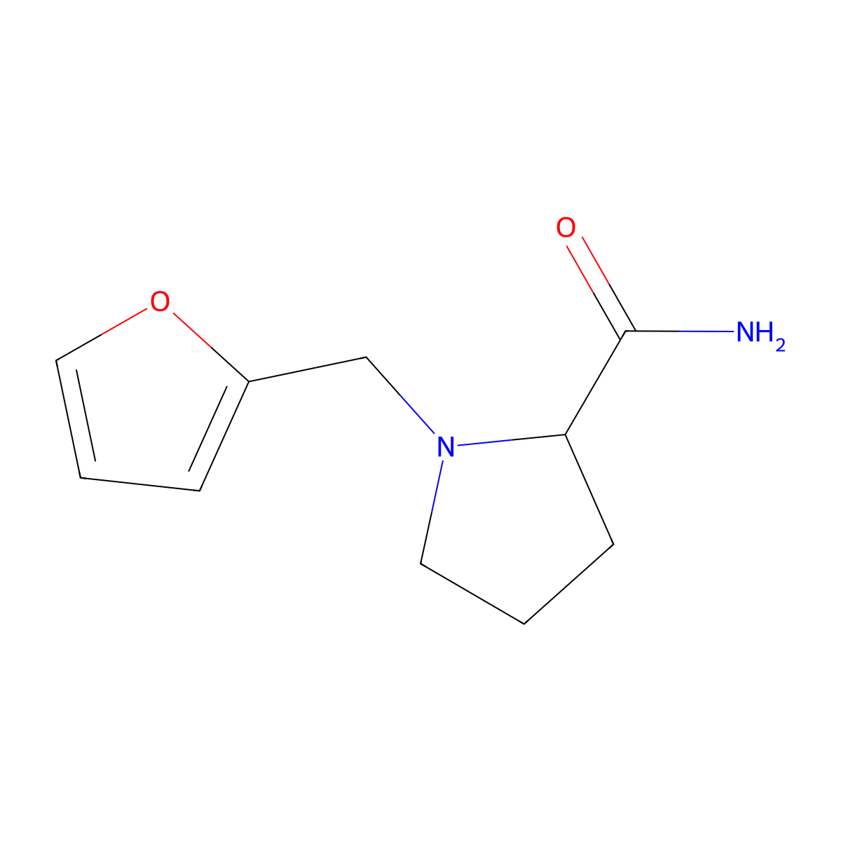 1-(2-Furylmethyl)pyrrolidine-2-carboxamide molecular structure, CAS 1007847-80-4