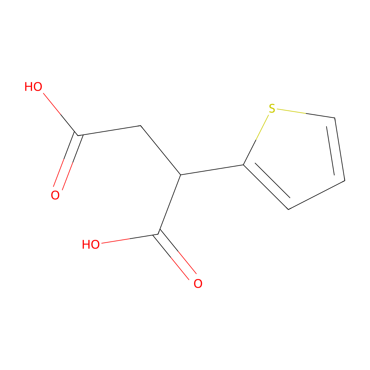 2-Thiophen-2-ylbutanedioic acid molecular structure, CAS 100786-87-6
