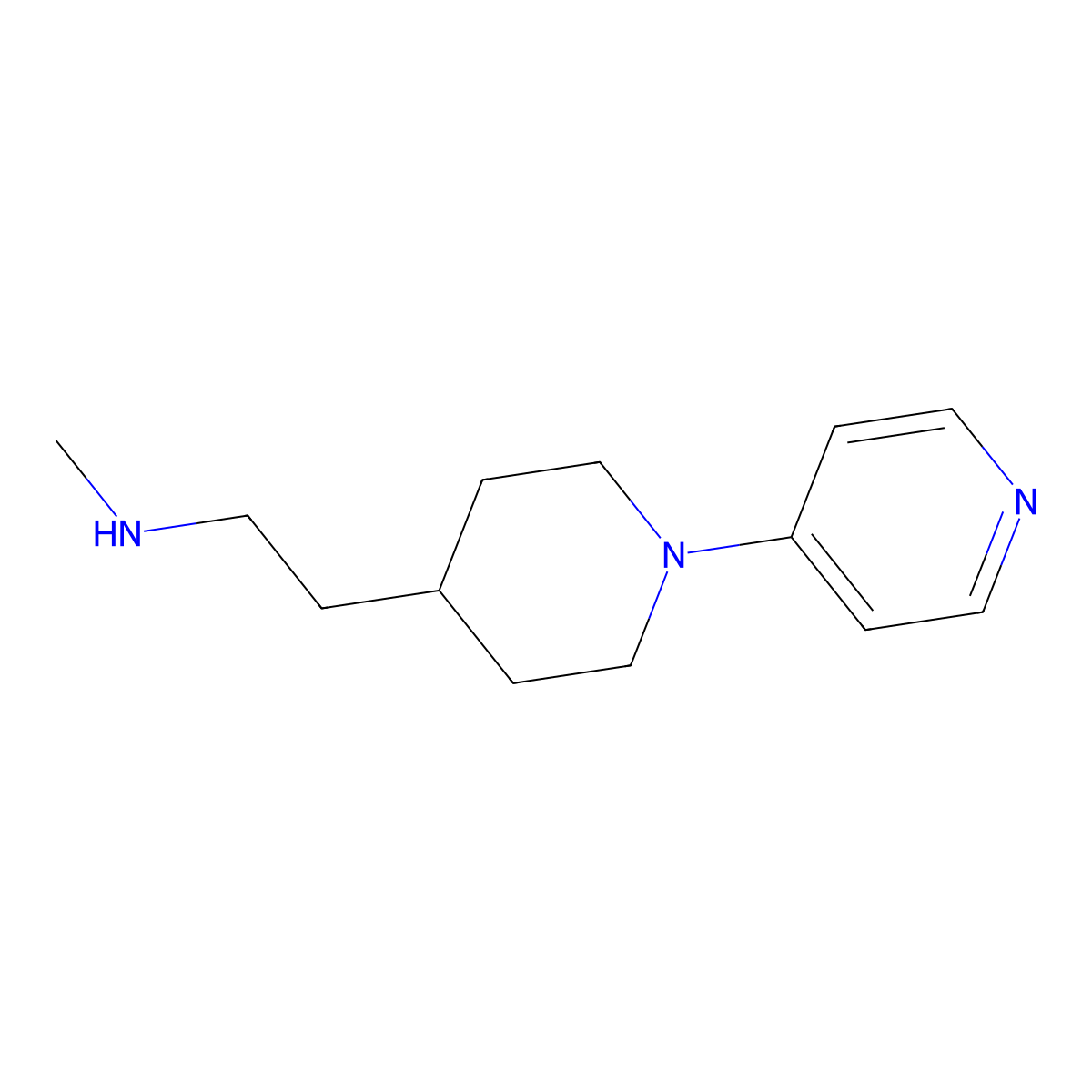 Methyl((2-(1-(pyridin-4-yl)piperidin-4-yl)ethyl))amine molecular structure, CAS 1007869-49-9