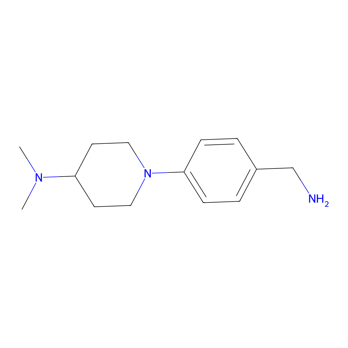 1-(4-(Aminomethyl)phenyl)-N,N-dimethylpiperidin-4-amine molecular structure, CAS 1007869-57-9