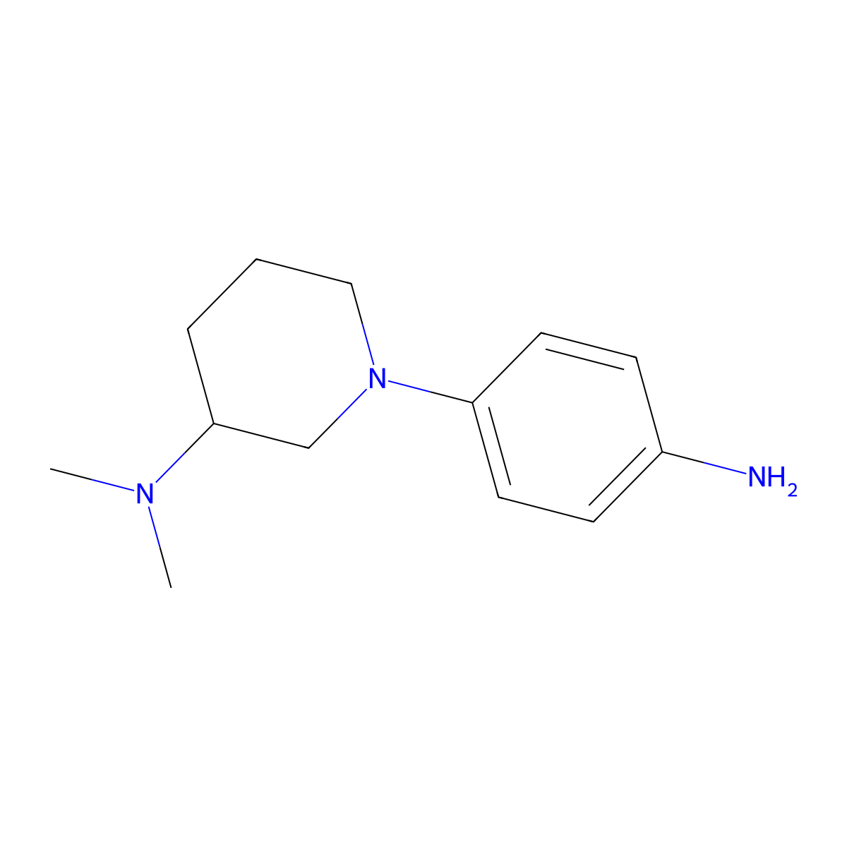 1-(4-aminophenyl)-N,N-dimethylpiperidin-3-amine molecular structure, CAS 1007869-61-5