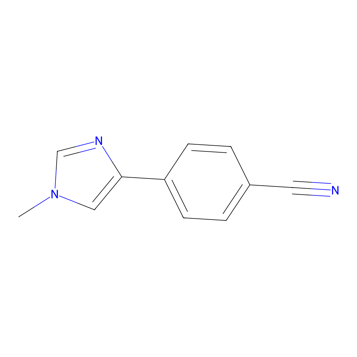 4-(1-methyl-1H-imidazol-4-yl)benzonitrile molecular structure, CAS 1007870-10-1