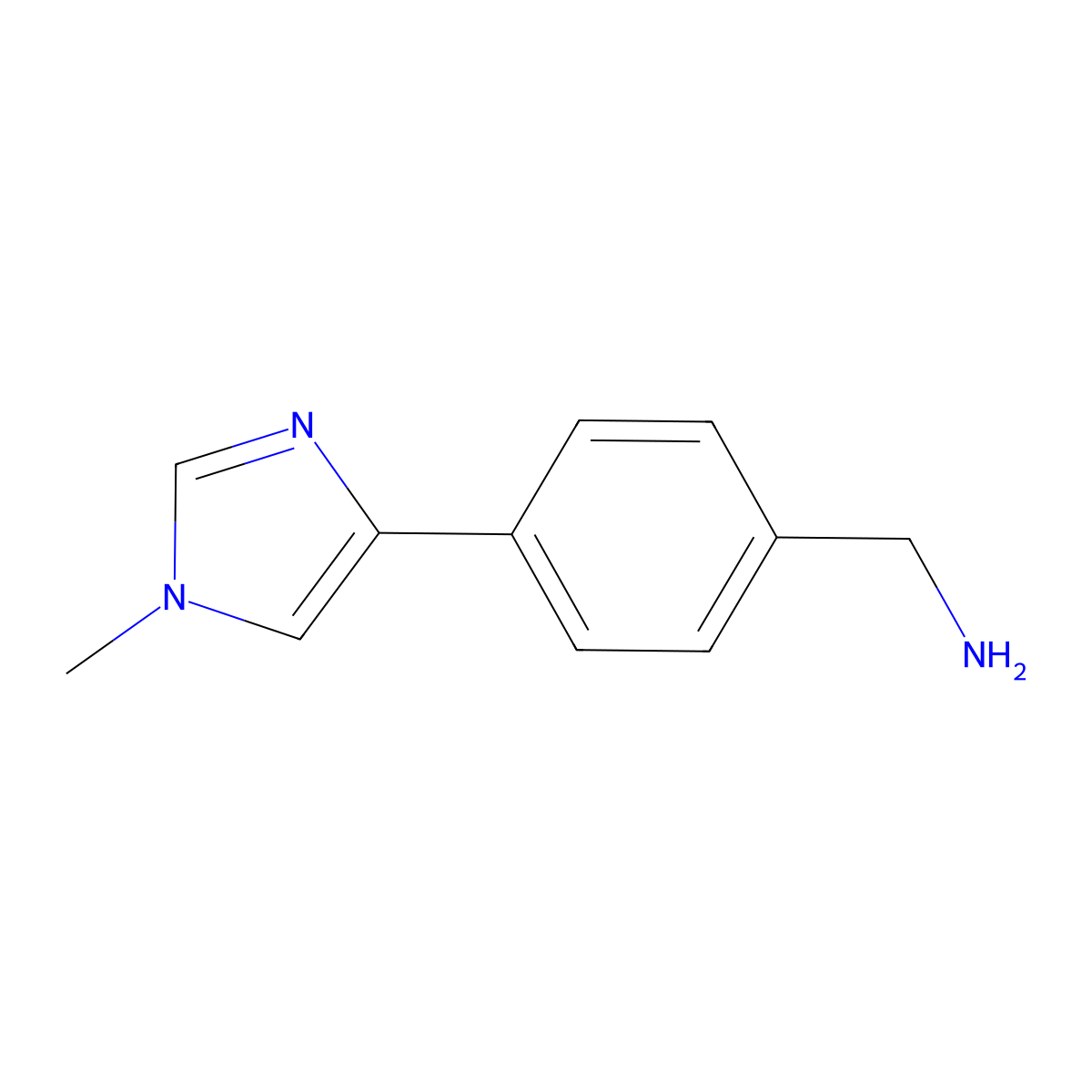 (4-(1-Methyl-1H-imidazol-4-YL)phenyl)methanamine molecular structure, CAS 1007870-11-2