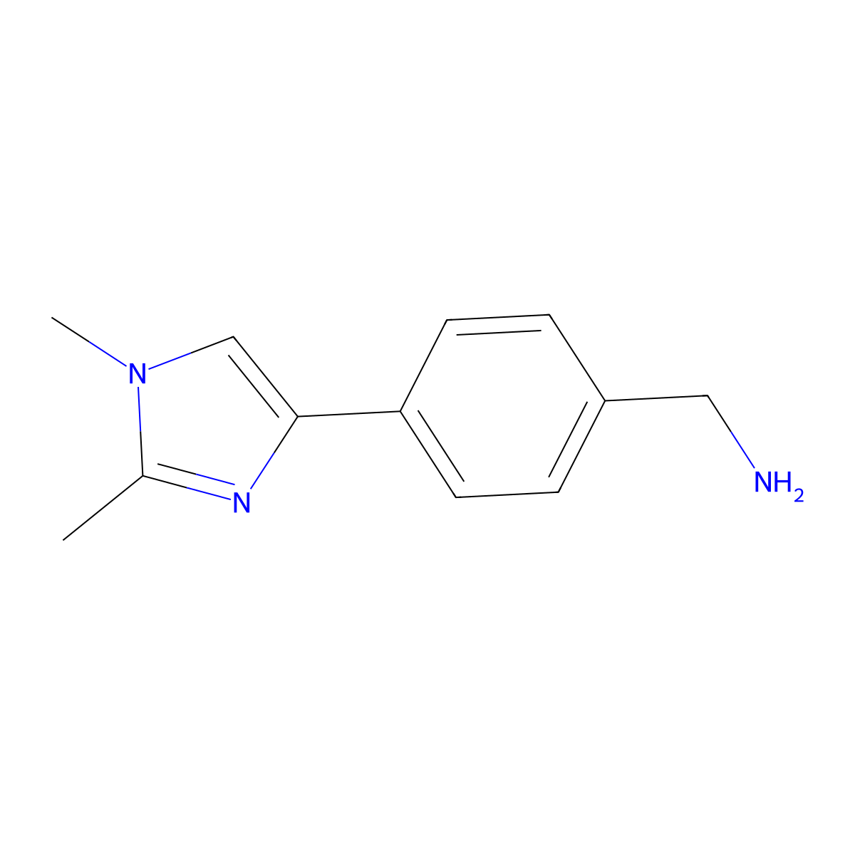 (4-(1,2-Dimethyl-1H-imidazol-4-yl)phenyl)methanamine molecular structure, CAS 1007870-13-4