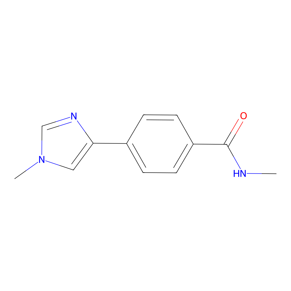 N-methyl-4-(1-methyl-1H-imidazol-4-yl)benzamide molecular structure, CAS 1007870-19-0