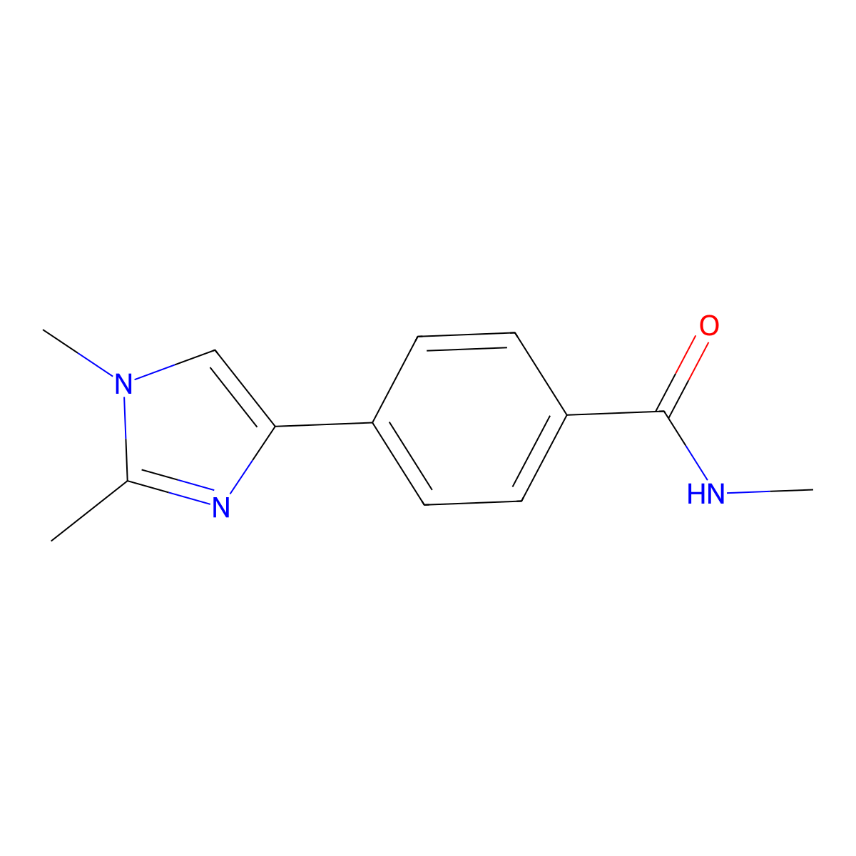 4-(1,2-Dimethyl-1H-imidazol-4-yl)-N-methylbenzamide molecular structure, CAS 1007870-22-5