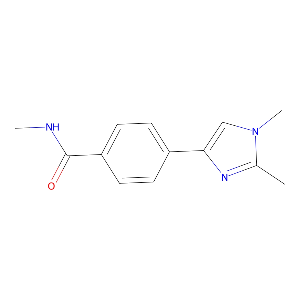 4-(1,2-Dimethyl-1H-imidazol-4-yl)-N-methylbenzamide molecular structure, CAS 1007870-22-5