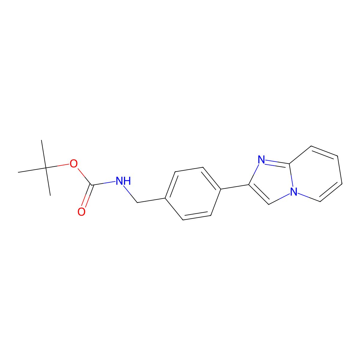 Tert-butyl (4-(imidazo[1,2-a]pyridin-2-yl)benzyl)carbamate molecular structure, CAS 1007870-28-1