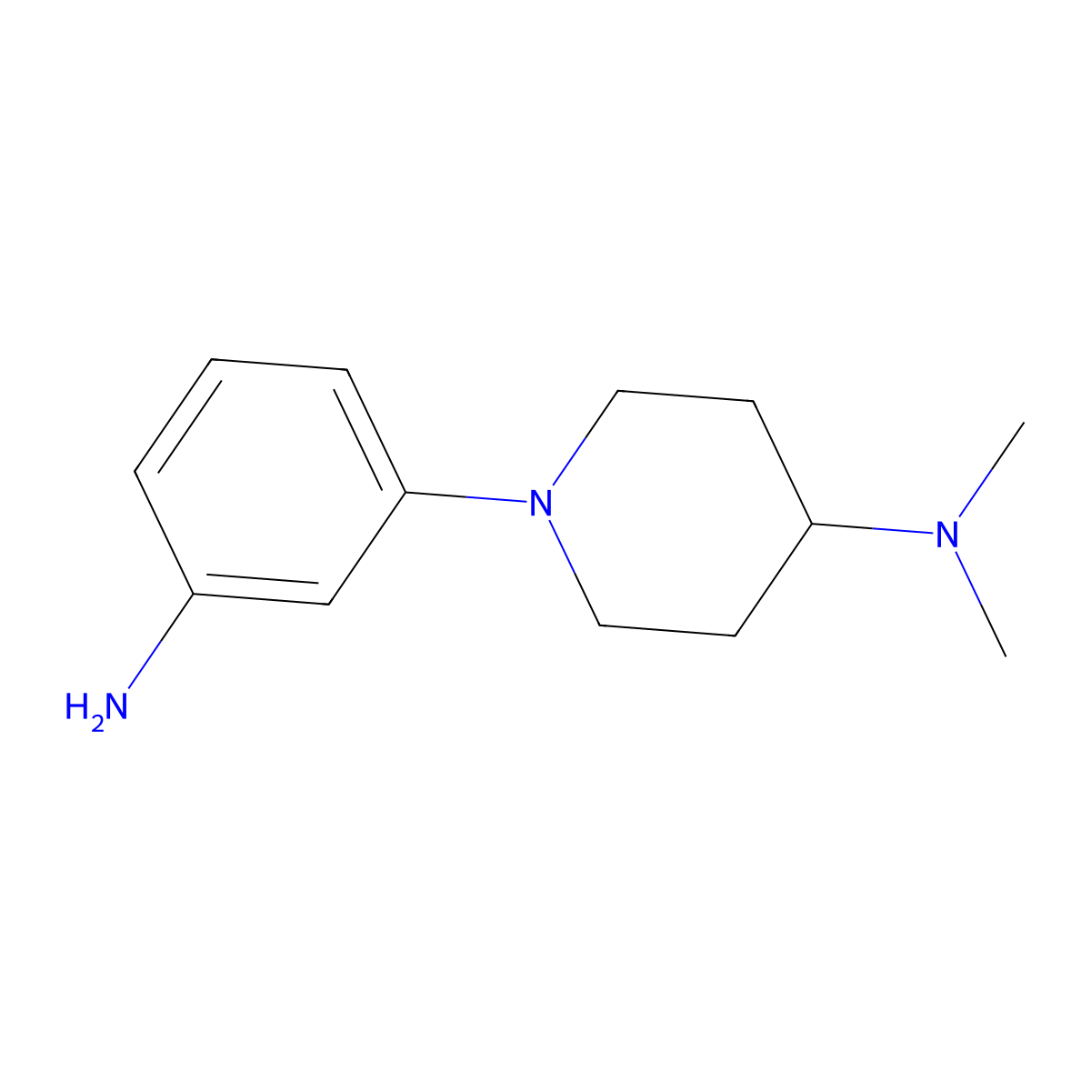 1-(3-aminophenyl)-N,N-dimethylpiperidin-4-amine molecular structure, CAS 1007870-70-3