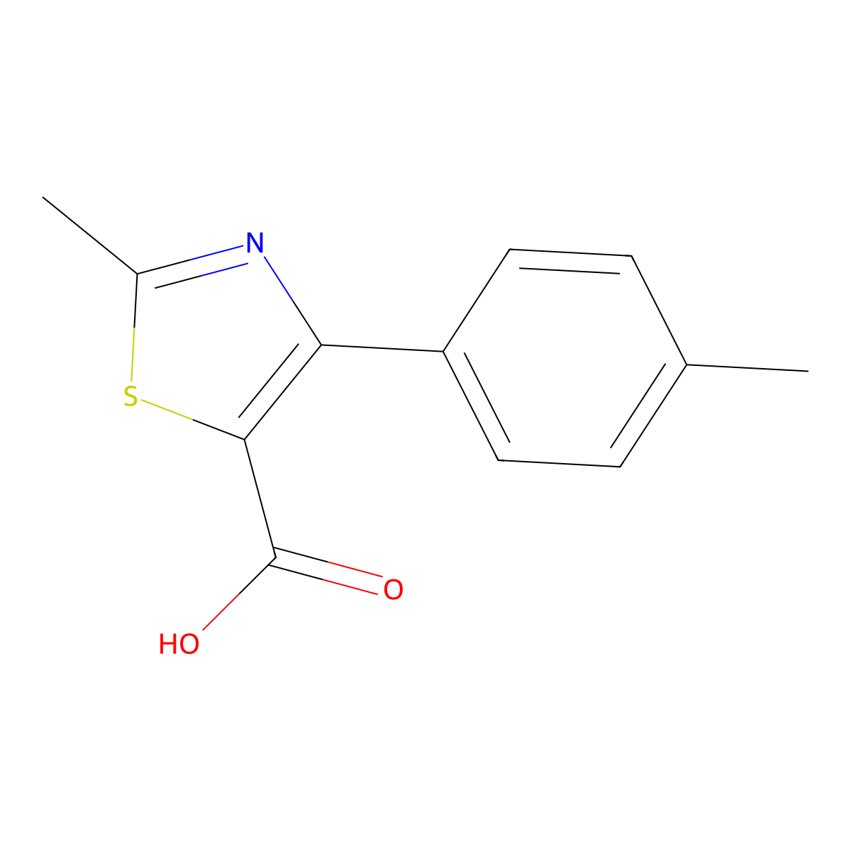 2-Methyl-4-(p-tolyl)thiazole-5-carboxylic acid molecular structure, CAS 1007873-56-4