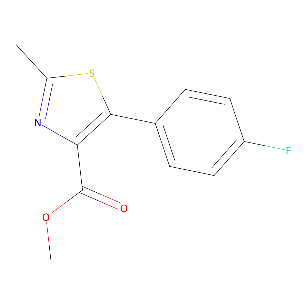 Methyl 5-(4-fluorophenyl)-2-methylthiazole-4-carboxylate molecular structure, CAS 1007873-79-1