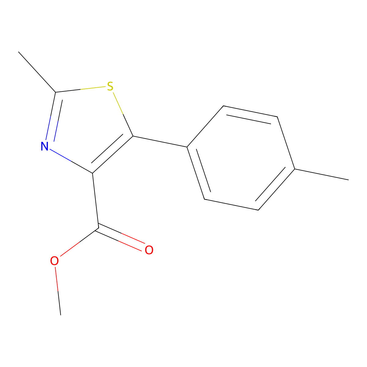 2-Methyl-5-p-tolyl-thiazole-4-carboxylic acid methyl ester molecular structure, CAS 1007873-85-9