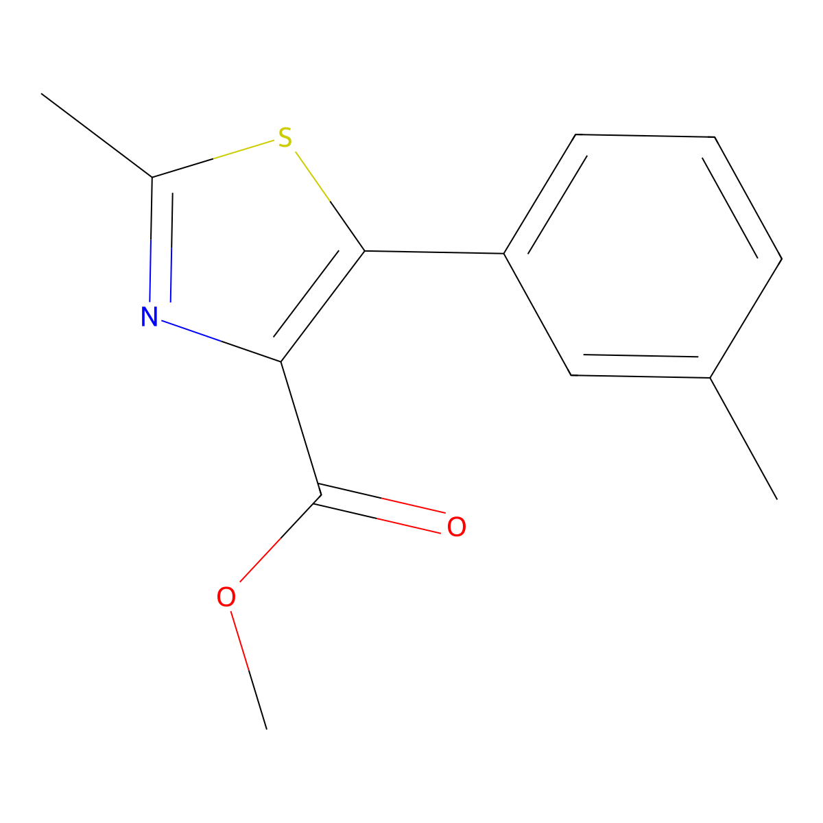 2-Methyl-5-m-tolyl-thiazole-4-carboxylic acid methyl ester molecular structure, CAS 1007873-98-4