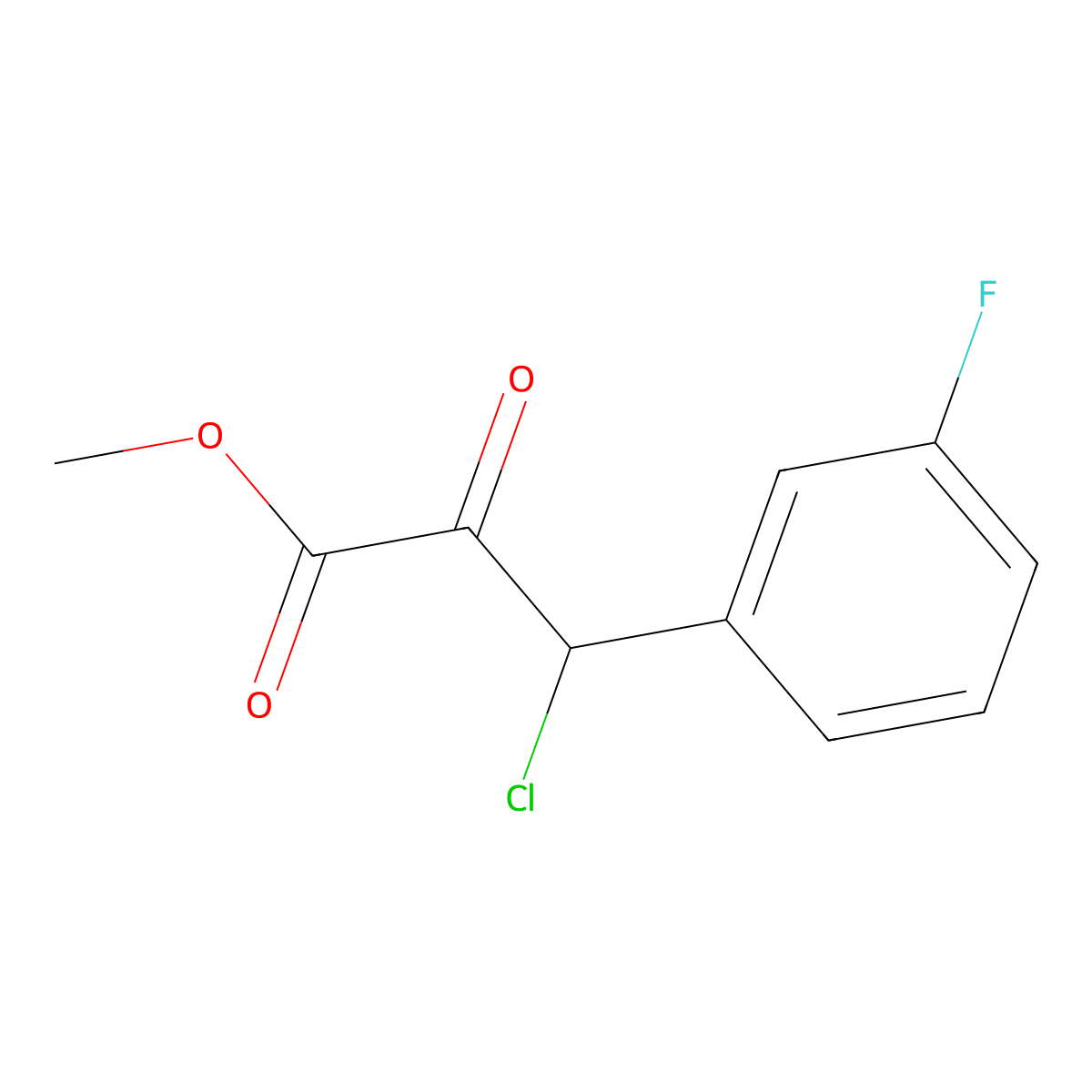 Methyl 3-chloro-3-(3-fluorophenyl)-2-oxopropanoate molecular structure, CAS 1007874-03-4