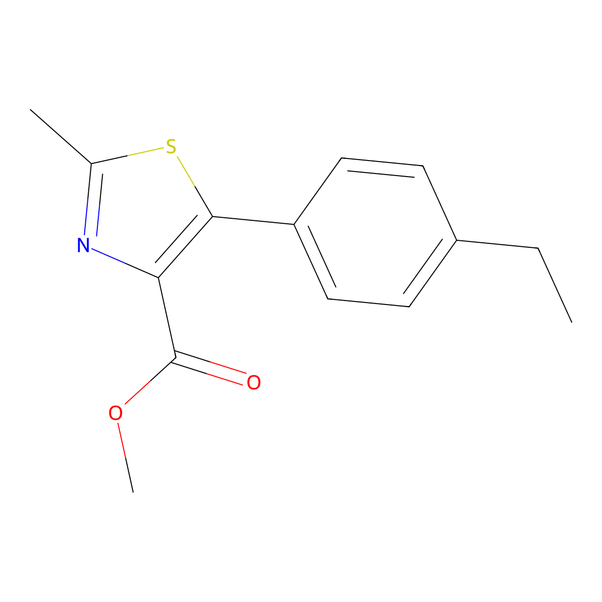5-(4-Ethylphenyl)-2-methylthiazole-4-carboxylic acid methyl ester molecular structure, CAS 1007874-14-7